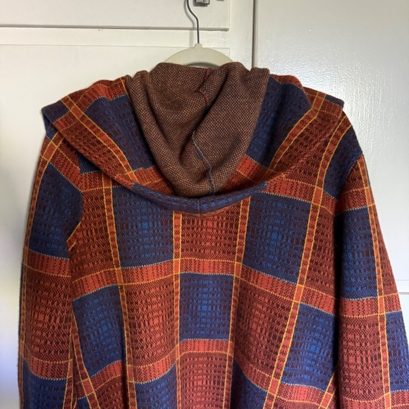 Anthropologie Field Flower Plaid Sweater Coat 100% Wool Size 2X - Picture 10 of 14
